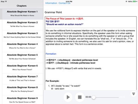 Absolute Beginner Korean for iPad screenshot 4