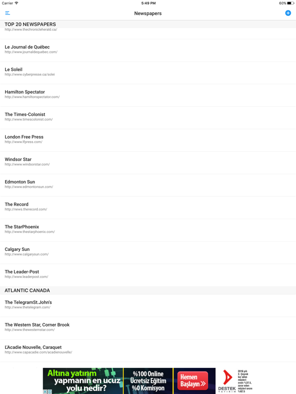 Screenshot #4 pour CANADIAN NEWSPAPERS and MAGAZINES
