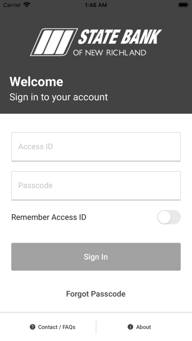 State Bank of New Richland Screenshot