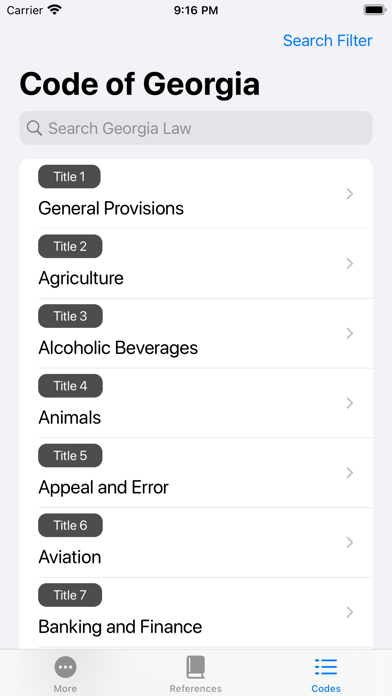 Georgia Law Codes Screenshot