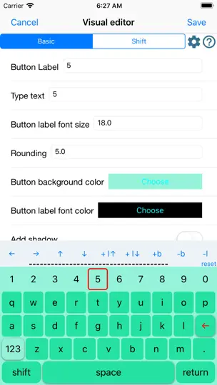 Captura de pantalla de Personal Keyboard Lite en iPhone 4