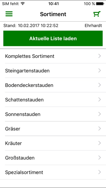 Stauden Bestell-App