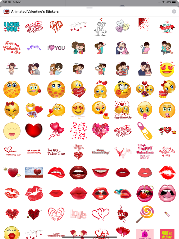 Animated Valentine's Stickers iPad screenshot