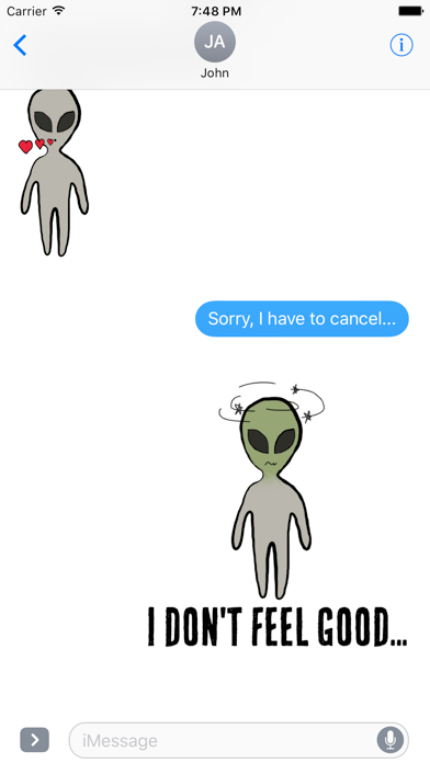 Alien Valentine's Stickers screenshot