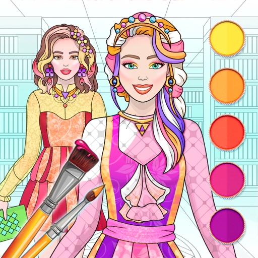 College Girl Coloring Dress Up iOS App