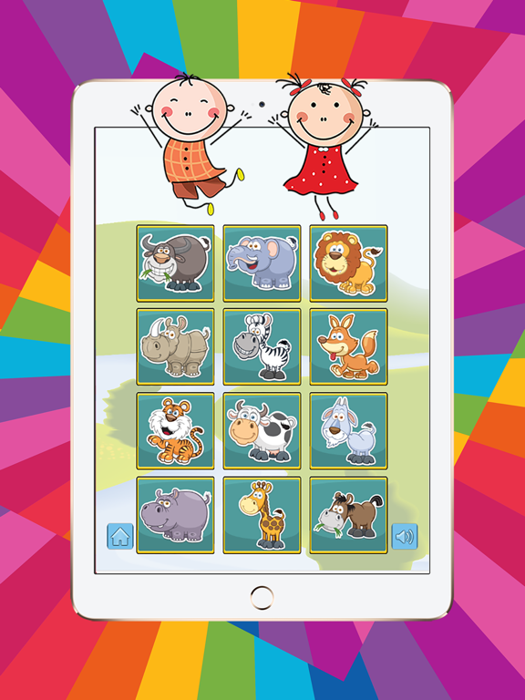 Easy Animals Matching Game with Phonics for Kids iPad screenshot