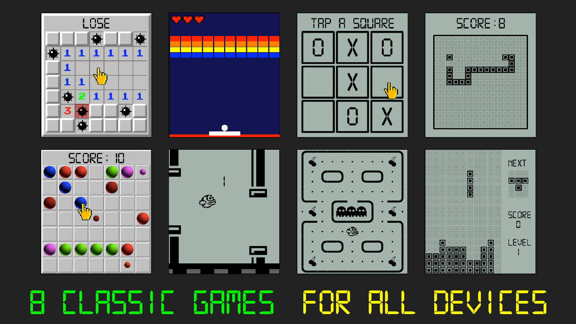 8 Classic Games: Watch & Phone screenshot 12