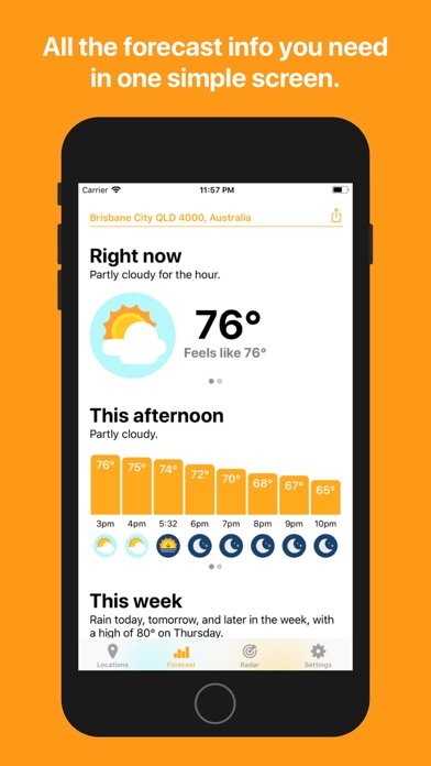 Screenshot #1 pour Hello Weather: Forecast & Maps