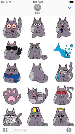 Game screenshot Fat cat Smoky - stickers with cats for iMessage. apk