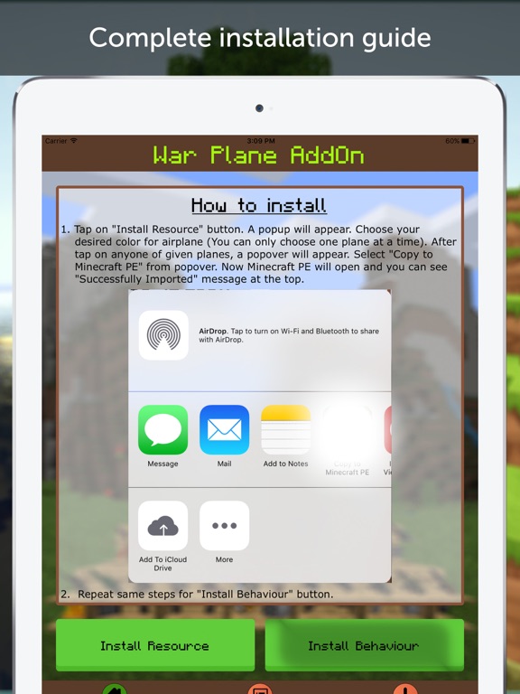 Screenshot #4 pour War Plane AddOn for Minecraft PE