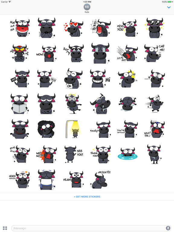 Screenshot #4 pour Mr Buffalo - Cute stickers for iMessage