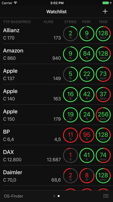Optionsschein Finder app screenshot 2