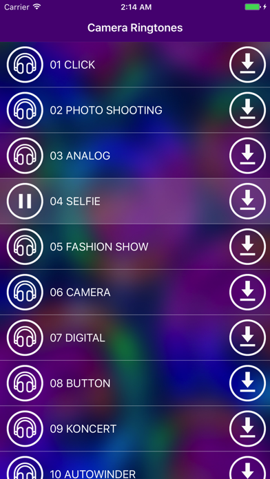 Screenshot #2 pour Caméra sons et sonneries.Tons de photos originales