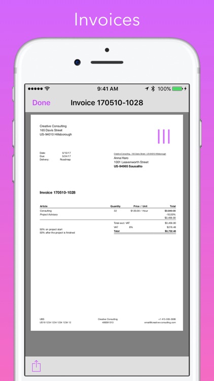 Valletti - Invoice,Time... screenshot-3