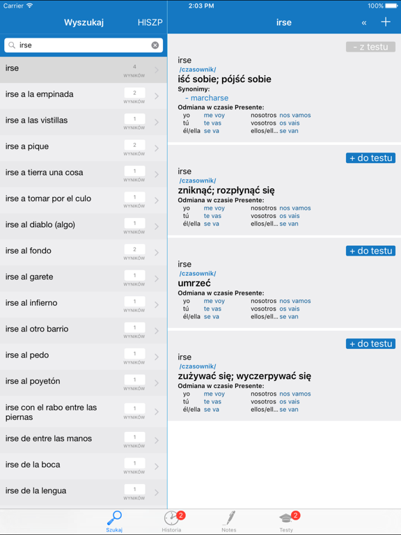 Screenshot #6 pour Słownik Hiszpańsko Polski