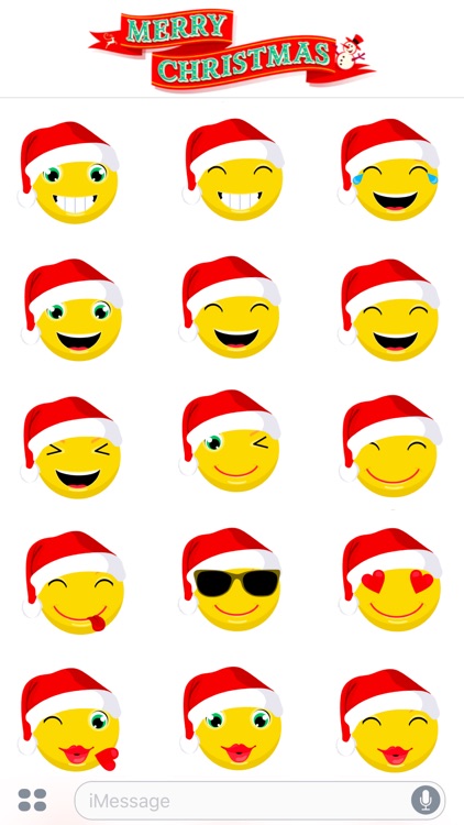 Merry Christmas & Happy New Year 2017 - Cute Emoji