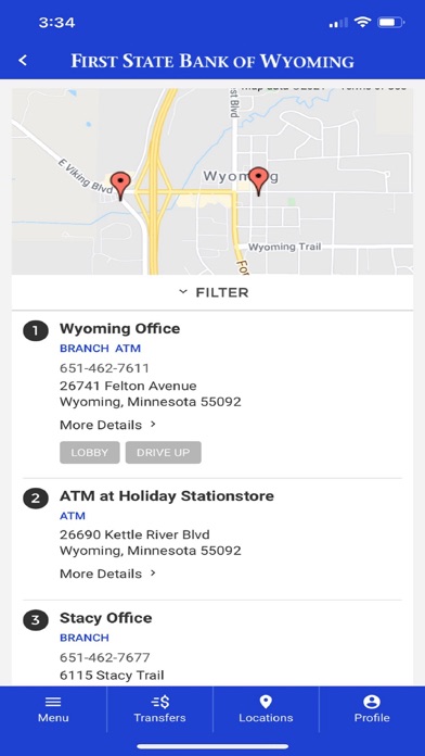 First State Bank of Wyoming MN Screenshot