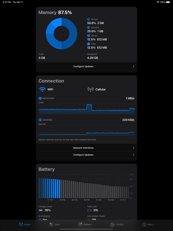 Screenshot #5 pour Usage Widgets