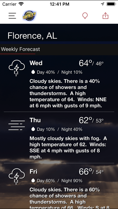 WQLT-FM Weather Screenshot