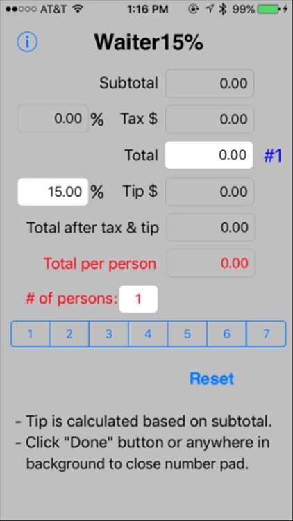 Waiter15% Tip Calculator