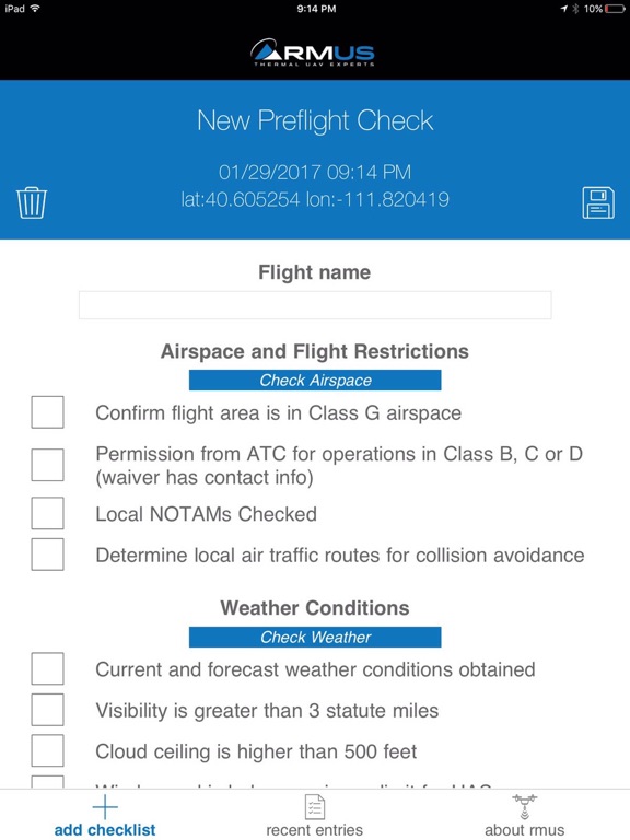 Screenshot #5 pour RMUS UAV Pilot PreFlight Compliance Checklist