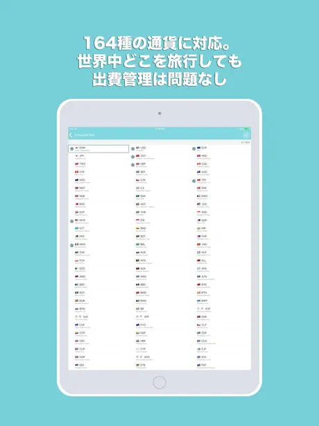 旅行用家計簿、予算、自動為替ルート - Mint T Wallet