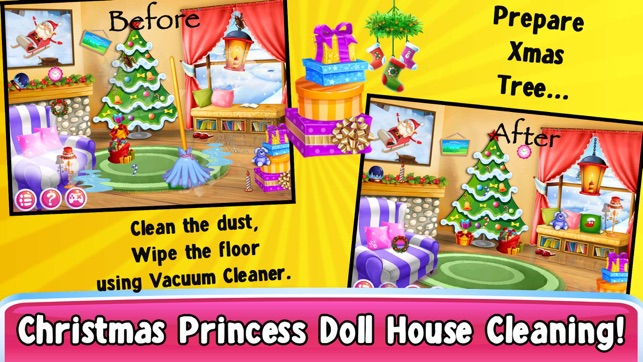 Christmas Princess Doll House Cleaning Games(圖2)-速報App