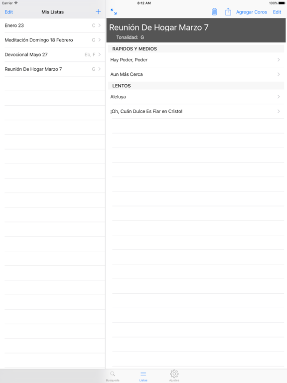 Himnario AcE iPad screenshot 3 - Music app