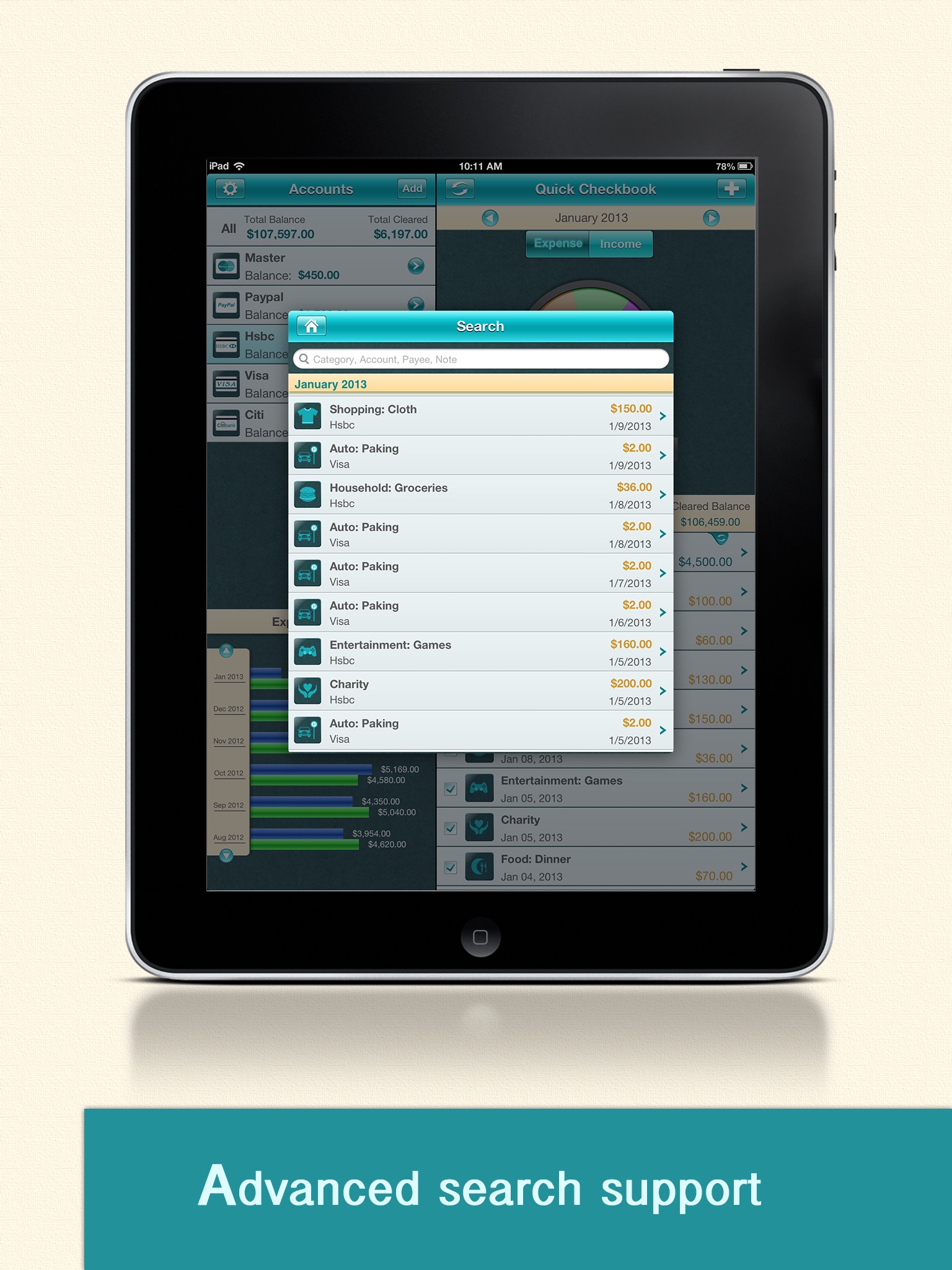 Quick Checkbook Pro for iPad screenshot 4