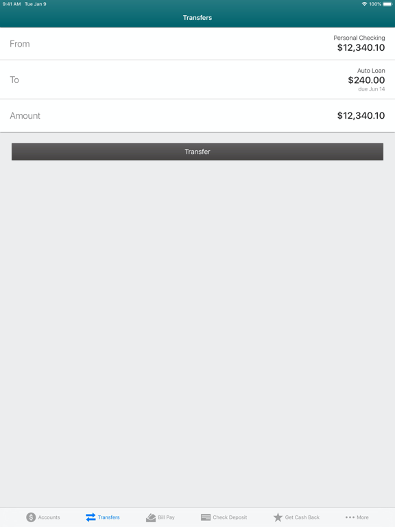 IAA Credit Union Mobile iPad screenshot 4 - Finance app