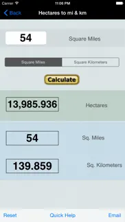 hectares, area calc/converter iphone screenshot 1