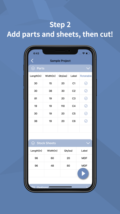 SheetCut Optimizer - Carpenter Screenshot