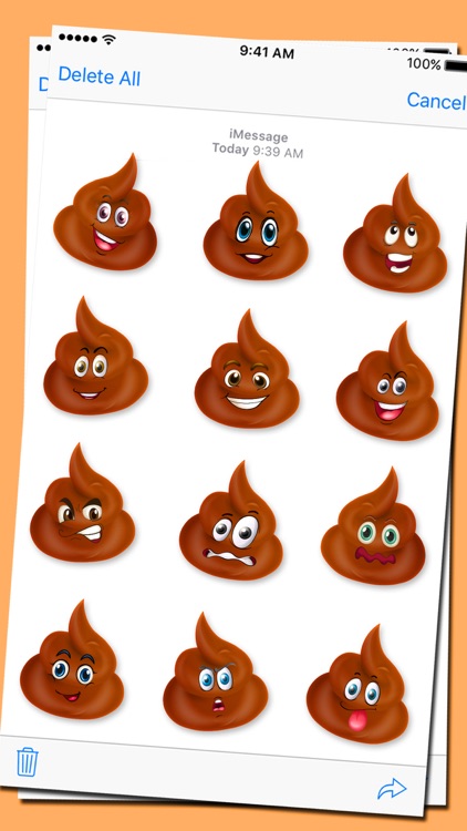 Cute Poop Expressions Emoticons Emojis Stickers
