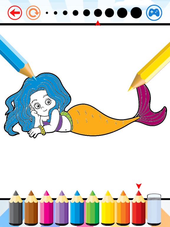 Mermaid Sea Animals Coloring Book Drawing for kids iPad screenshot