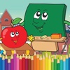 Cartoon school Coloring Book : color pages for kid