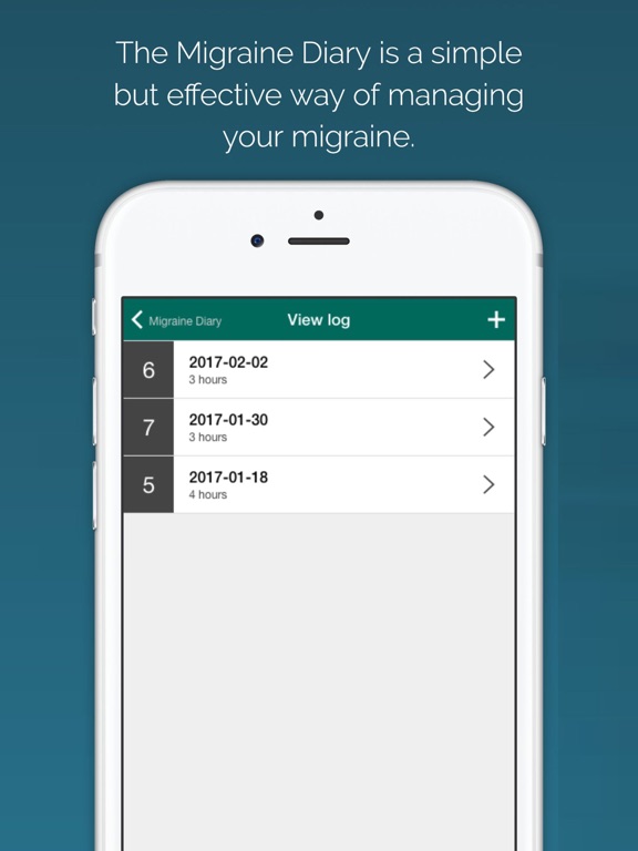 Migraine - Triggers and Diary iPad screenshot