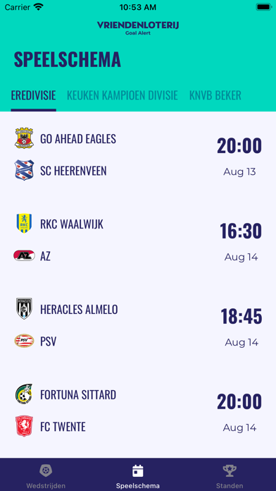 VriendenLoterij Goal Alert Screenshot