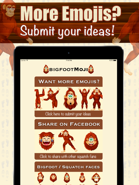 Screenshot #5 for BigfootMoji – Crazy Sasquatch & Bigfoot Emojis