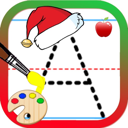 Christmas Tracing Letter Practice Worksheet Icon