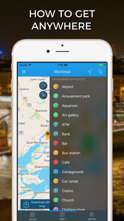 Montreal Travel Guide with Offline Street Map