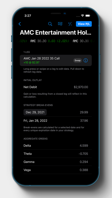 Options Profit Calculator Screenshot