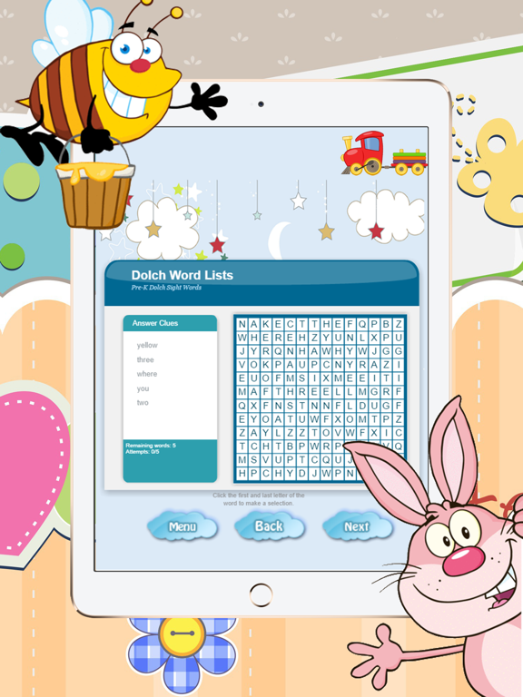 Pre K And Kindergarten Spelling Sight Words Games iPad screenshot