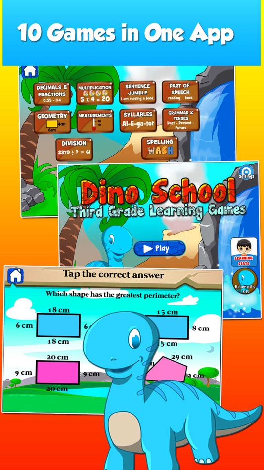 Dino Third Grade School Games - 3.50 - (iOS)