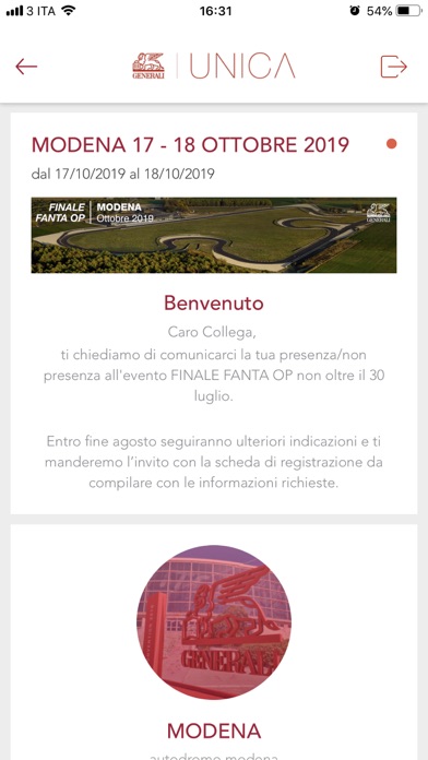 Eventi Generali Italia Screenshot