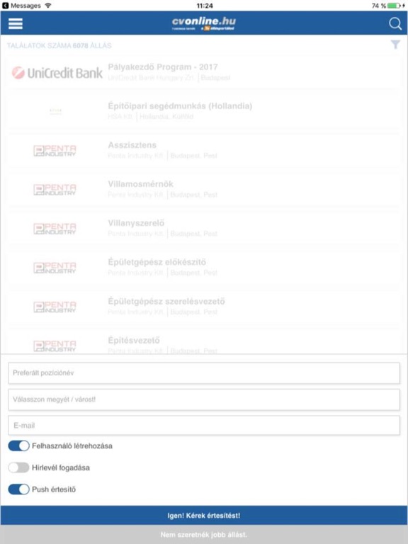 Screenshot #6 pour Cvonline.hu állások