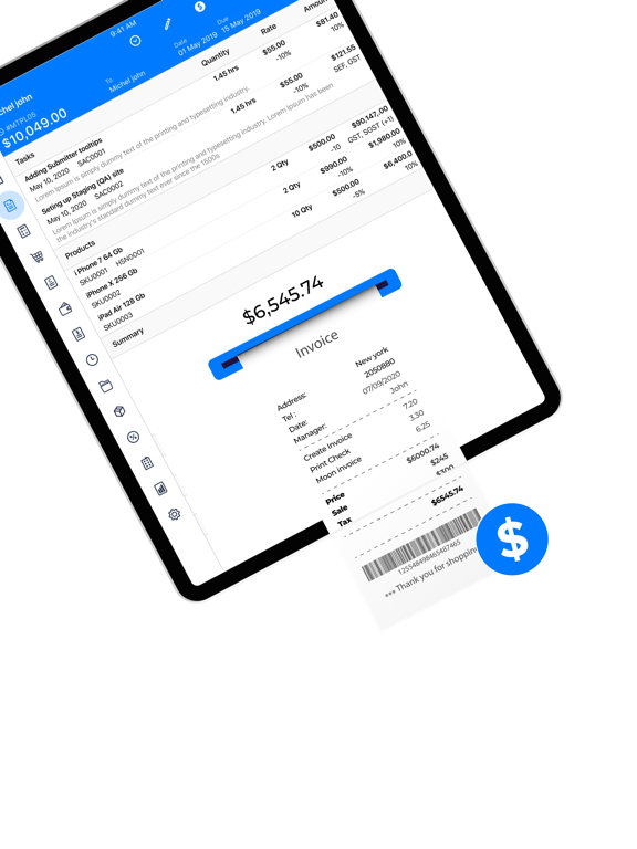 Screenshot #4 pour Moon Invoice: Facture et devis