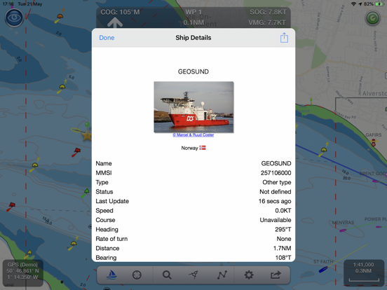 SeaNav iPad app afbeelding 6
