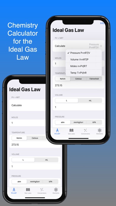 Gas Law Calc Screenshot