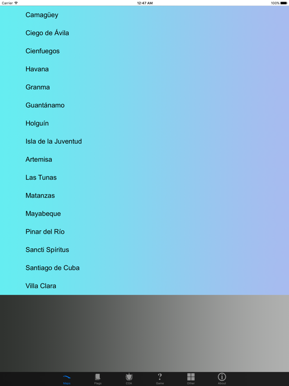 Cuba Provinces Maps and Capitals iPad screenshot