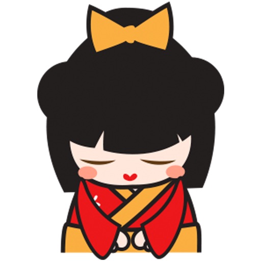 Kimi kawaii japanese doll for iMessage Sticker iOS App